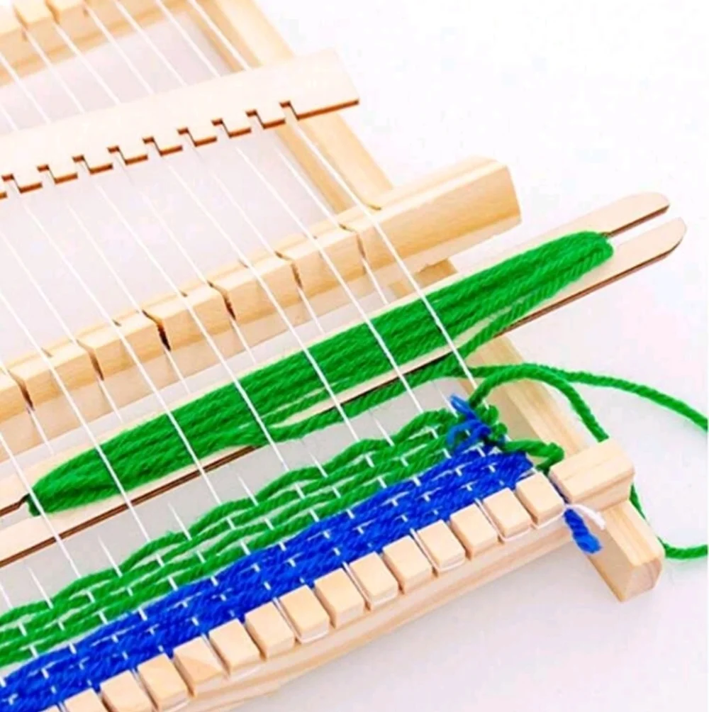 Wooden Weaving Loom Set with Colorful Yarn